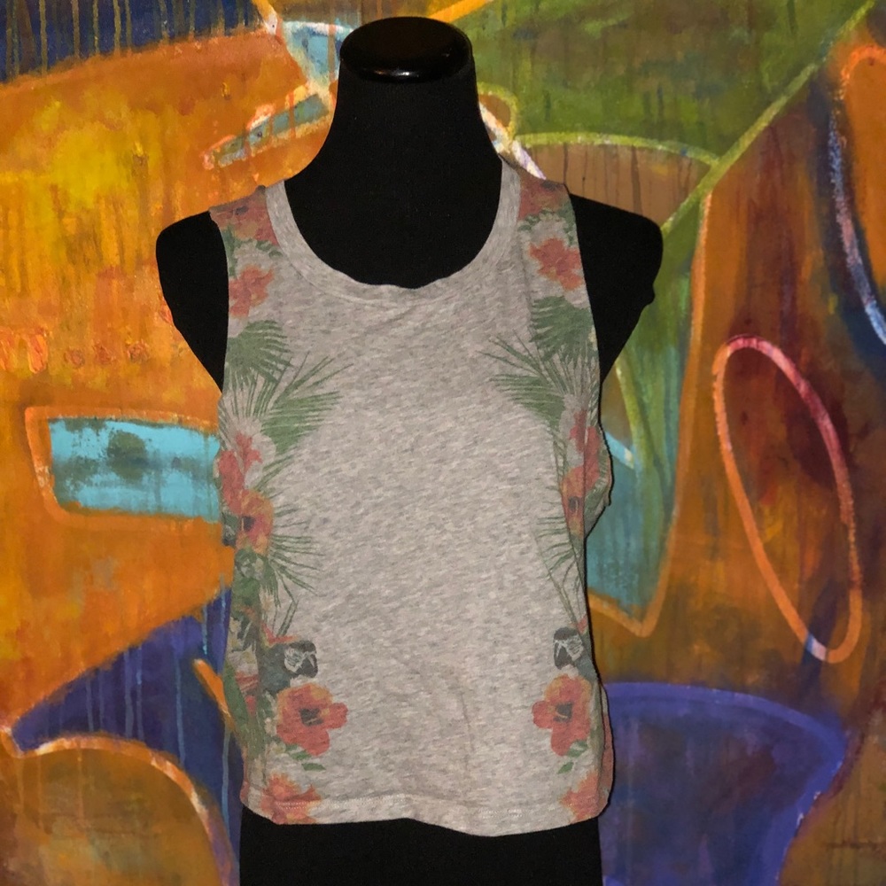 VS Pink Grey Muscle Tank